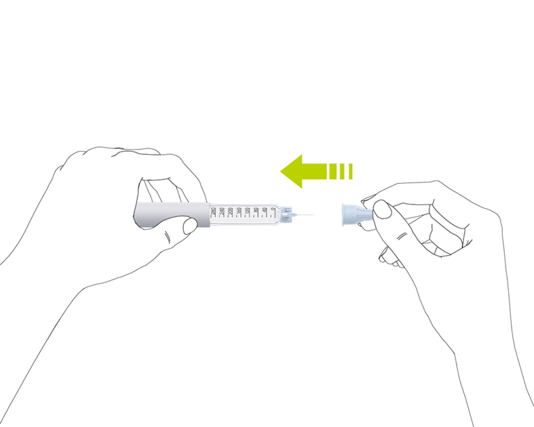 Handling - Secure pen needle with outer cap